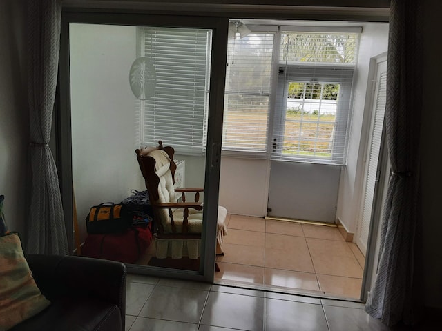 interior space with light tile patterned floors