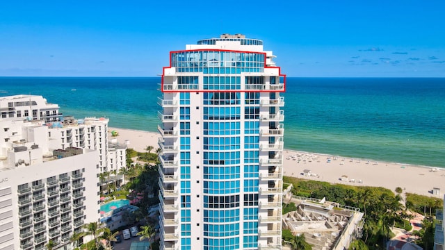 exterior space with a view of the beach