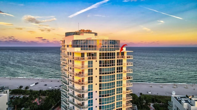 water view with a view of the beach