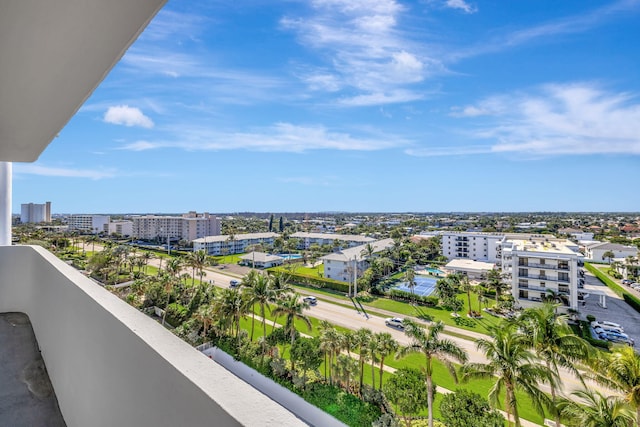 balcony with a city view