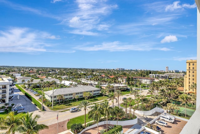 drone / aerial view with a view of city