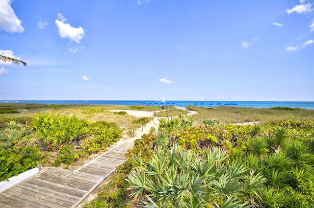 water view with a view of the beach