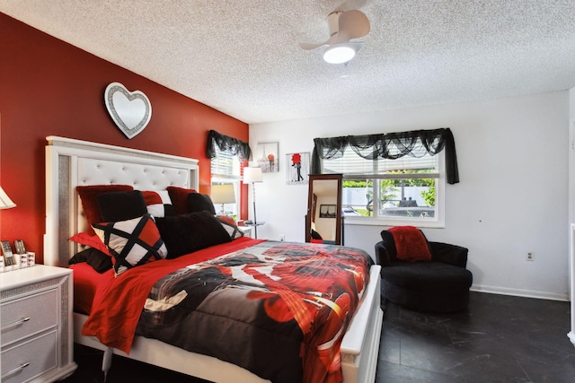 bedroom featuring a textured ceiling