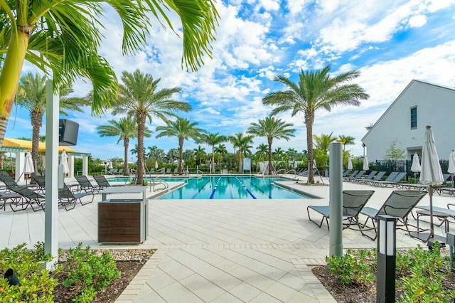 view of pool with a patio area