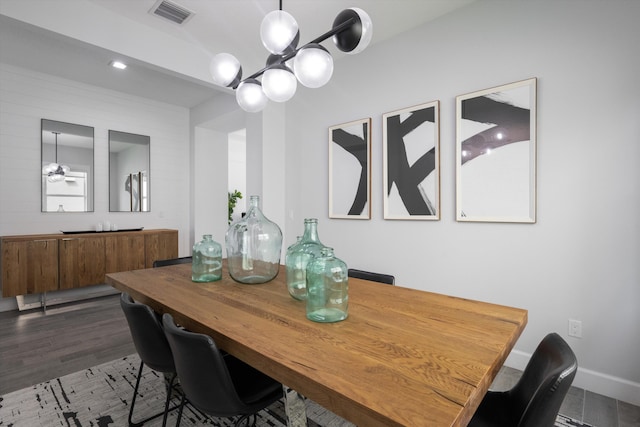 dining space featuring hardwood / wood-style floors