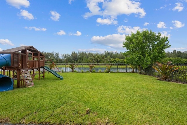 view of yard featuring a playground