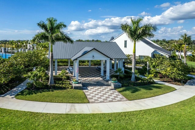 view of property's community featuring a gazebo and a yard