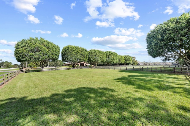 view of yard featuring a rural view