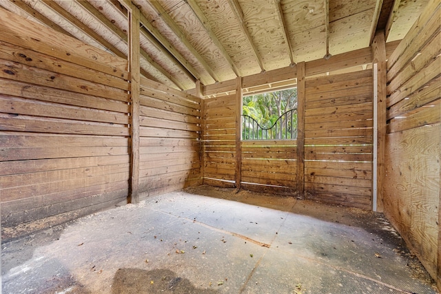 interior space featuring lofted ceiling