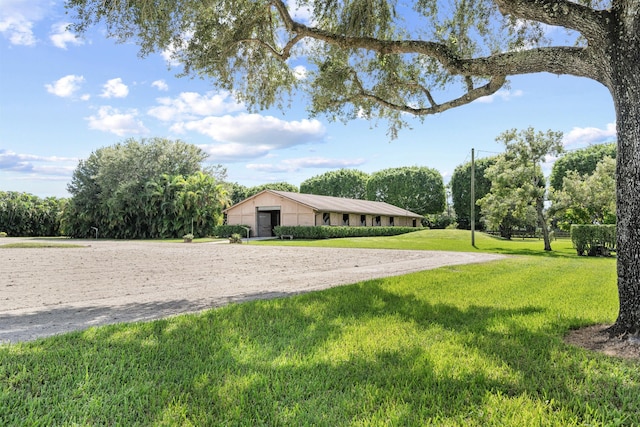 exterior space featuring a front lawn