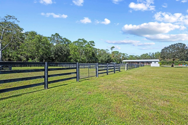 view of yard featuring a rural view