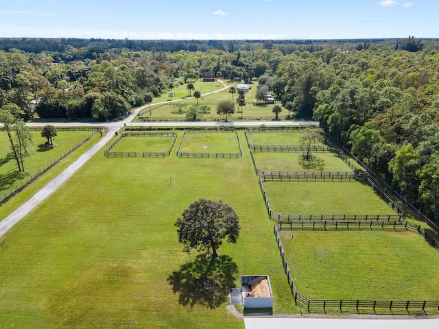 bird's eye view featuring a rural view