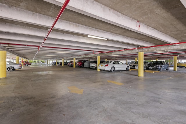 view of parking garage