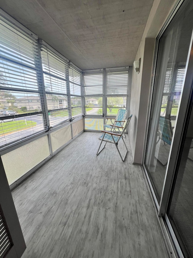 view of unfurnished sunroom