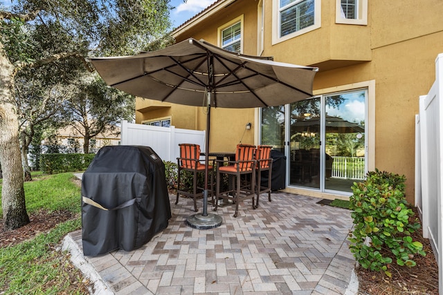 view of patio / terrace featuring a grill