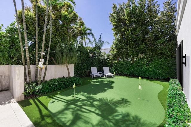 view of yard featuring fence