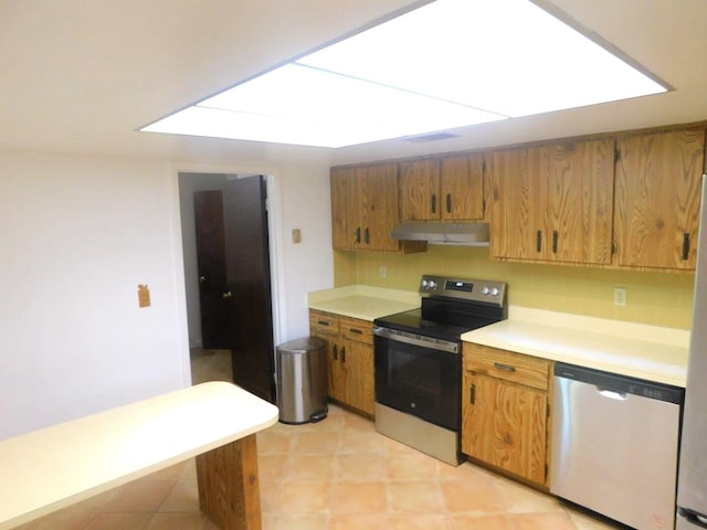 kitchen with appliances with stainless steel finishes