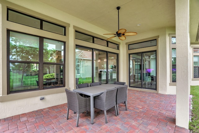 view of patio / terrace with ceiling fan