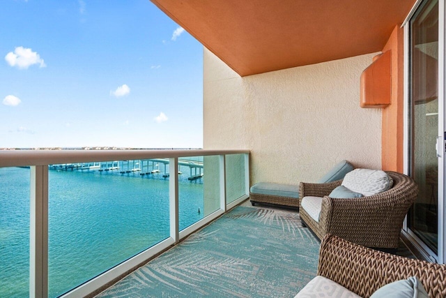 balcony with a water view