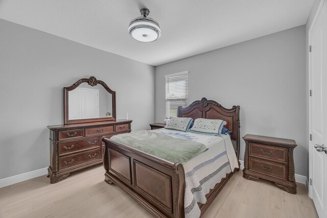 bedroom featuring light hardwood / wood-style flooring