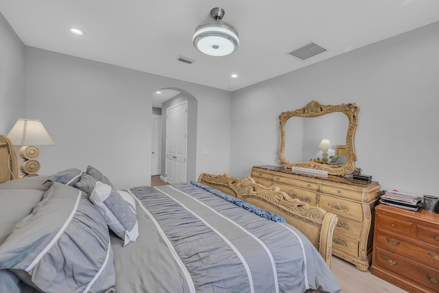 bedroom featuring light hardwood / wood-style floors