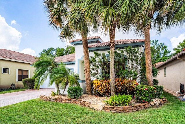 view of front of home featuring a front yard