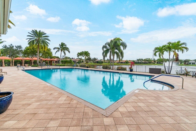 view of pool with a patio area