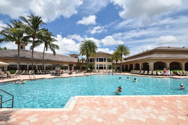 view of pool with a patio area