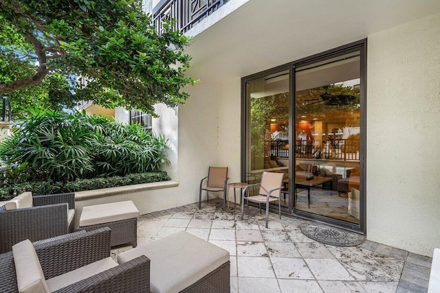 view of patio with an outdoor living space