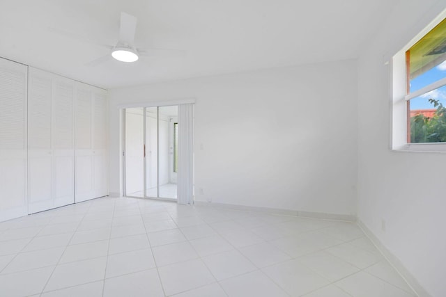 unfurnished room featuring ceiling fan