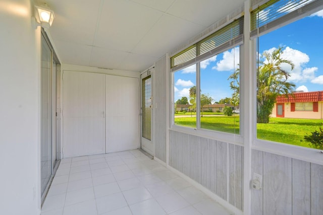 view of unfurnished sunroom