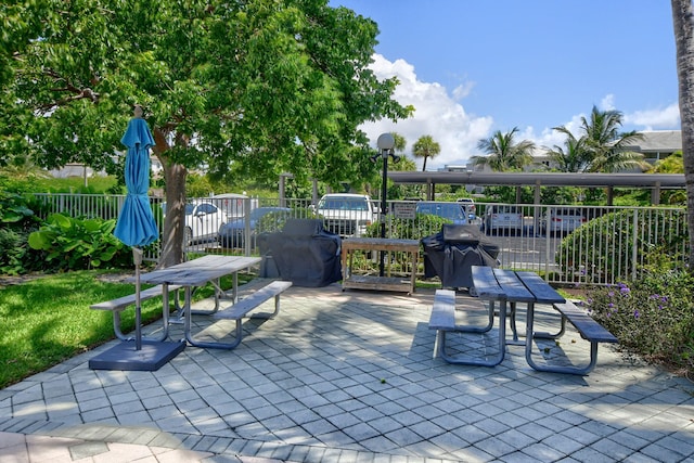 view of patio featuring grilling area