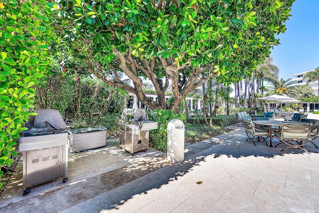 view of patio featuring grilling area