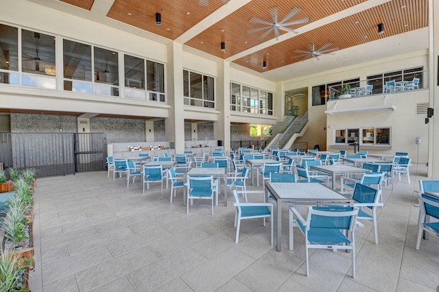 view of patio / terrace featuring ceiling fan