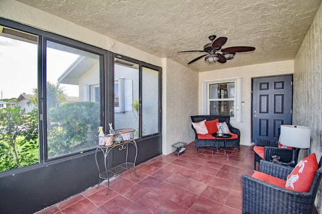 6357 Stanley Ln, Delray Beach, FL 33484 - sunroom with ceiling fan