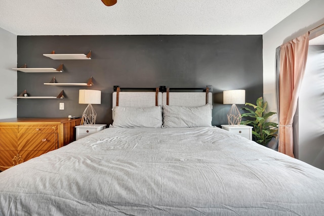 bedroom with a textured ceiling