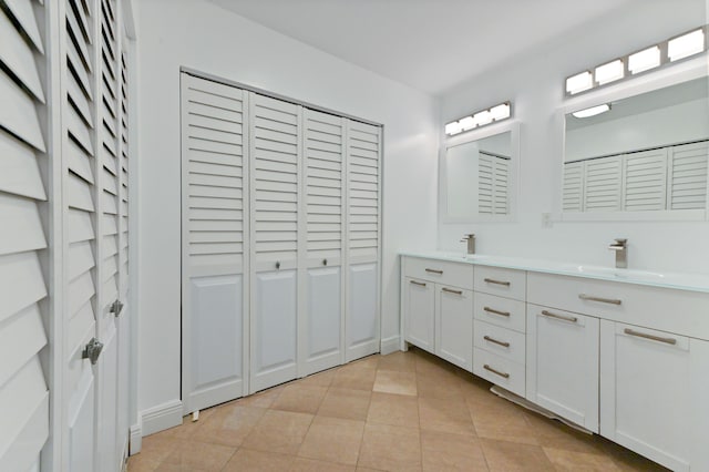 bathroom featuring vanity and tile patterned floors