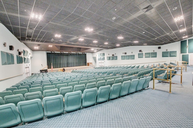 view of carpeted cinema room