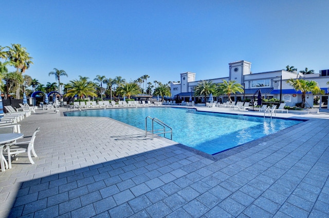 view of pool featuring a patio