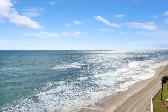 view of water feature featuring a view of the beach