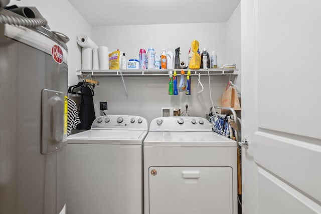 washroom featuring independent washer and dryer