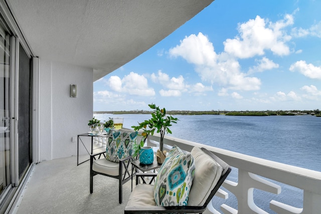 balcony with a water view