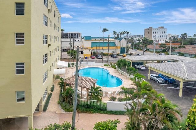 view of pool with a patio area