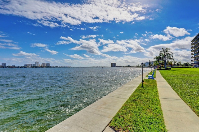 water view featuring nearby urban area