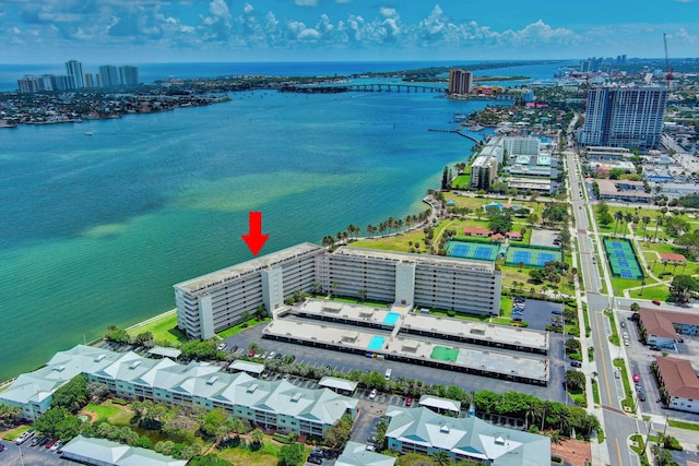 view of urban area featuring a nearby body of water