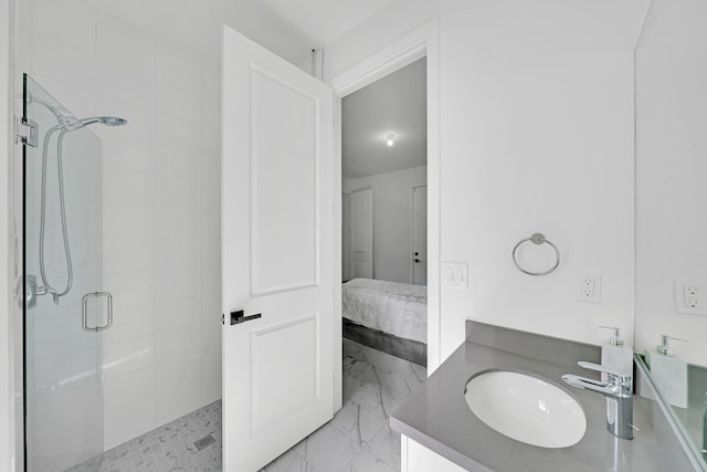 4478 SW 178th Ave Unit 4478, Miramar, FL 33029 - bathroom with a tile shower, ensuite bath, vanity, and marble finish floors