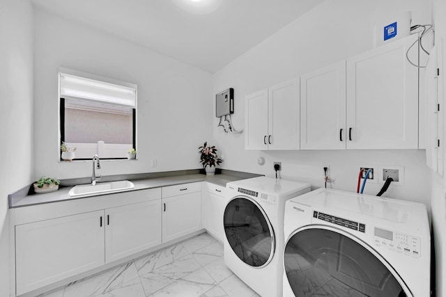 4478 SW 178th Ave Unit 4478, Miramar, FL 33029 - laundry room featuring cabinet space, light marble finish floors, and washing machine and clothes dryer
