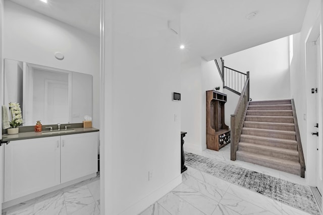 4478 SW 178th Ave Unit 4478, Miramar, FL 33029 - staircase with marble look tile flooring and baseboards