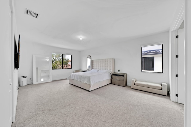 unfurnished bedroom with light carpet