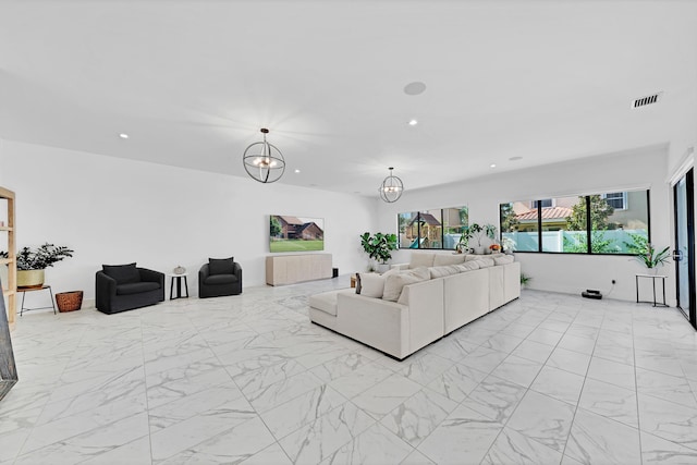 4478 SW 178th Ave Unit 4478, Miramar, FL 33029 - living room featuring recessed lighting and light marble finish floors